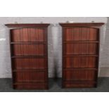 Two mahogany wall mounted delft racks.