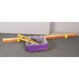 Mahogany, Oak & beech handrails to include a box of hand tools