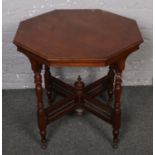 A Victorian mahogany octagonal window table.