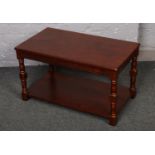 A mahogany two tier coffee table. (80cm x 45cm x 45cm)