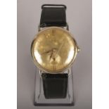 A gentleman's Bulova gold plated manual wristwatch.