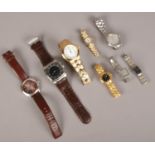 Eight ladies and gentleman's wristwatches to include Identity, Tissot, Calvin Klein, Accurist etc.