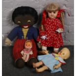 A collection of Dolls, Armand Marseille A10M with leather shoes, Chad Valley Golliwog, Pedigree