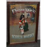 An advertising pub mirror, Dewars Scotch Whisky, 80cm x 54cm. Provenance; Lathom Hall, Liverpool.