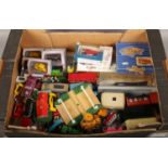 A box of mainly diecast vehicles, to include Corgi, Lledo, Hornby Dublo etc.