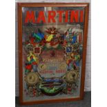 An advertising pub mirror, Martini Rossi, 85cm x 54cm. Provenance; Lathom Hall, Liverpool.