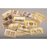 A collection of approximately 40 Victorian and early 20th century stereoscopic cards.