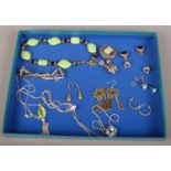 A collection of costume jewellery, earrings, necklaces bracelets etc