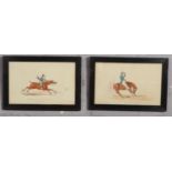 After Henry Alken, pair of equestrian watercolour sketches, 14cm x 22cm.