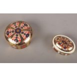 A collection of Royal Crown Derby, 1128 Old Imari round box & oval box, boxed.