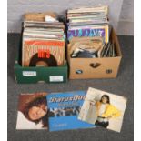 Two boxes of LP records to include ABBA, Status Quo, Barbara Streisand, Michael Jackson etc.