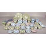 A collection of Wedgwood jasperware to include vases, trinket dishes, cabinet plates etc.