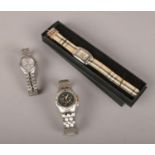 A collection of quartz wristwatches, Tissot, Sekonda, Burberry.