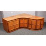 A Nathan three part teak corner / side unit.