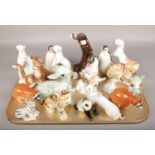 A tray of ceramic animals, to include Russian examples, Studio Szeiler etc.
