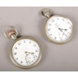 Two white metal pocket watches to include Limit example.