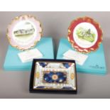 Two boxed Coalport limited edition cabinet plates with certificates, the Rockingham plate