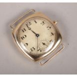 A rolled gold gentleman's Tavannes wristwatch face. Missing crown.