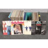 Two boxes of vinyl records, Bruce Springsteen, Dolly Parton, John Lennon examples
