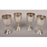 Four silver plate Matthew Boulton goblets.