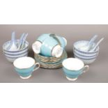 A Colclough bone china tea set, with blue and gilt decoration, along with a collection of Chinese