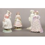 Four Royal Worcester limited edition figures, 'Sunday Best' 653/9,500, ' The Queen of May' 2,077/9,