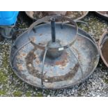 A vintage cast iron Mexican hat shaped trough with cage, by Teasdale Bros.