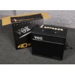 A Vox 40 watt Guitar Amplifier with effects, Model VT40 boxed.