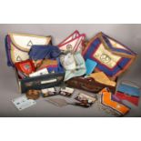 Two cases containing Masonic Regalia, cased Free Masons jewels and other related.