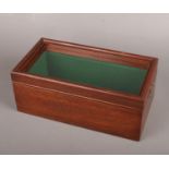 A Mahogany lined Bijouterie box (approx 30 cm length x 16 cm width)