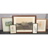 A collection of framed prints to include limited edition Combes, Large Thoresbry house example etc.