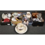 Four boxes of miscellaneous, to include Royal Worcester Evesham, Mason's, copper lustre jug,