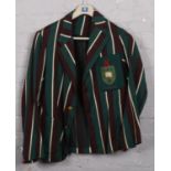 A vintage striped boys club blazer LURUFC, makers Macgregor & Grant Ltd, Leeds.