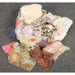 A collection of various materials, linen, silk etc.