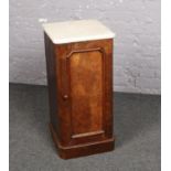 A Victorian pot cupboard with marble top