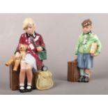 A collection of Royal Doulton figurines, ' The Boy Evacuee' HN 3202 ' The Girl Evacuee' HN 3203