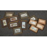 A collection of Woven pictures by J & J. Cash Ltd, Mallard, Wren, Hare example to include framed