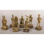 Seven vintage Peerage brass Dickens characters, based on original models by J Potter.