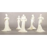 Five Coalport Bone China figures from the ' In Vogue' collection, Katherine, Olivia examples.