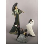 A collection of Mahogany & Oriental princess figurine's, 'Forever I Do' 'Always and Forever'