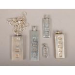 Five silver hallmarked ingot pendants.