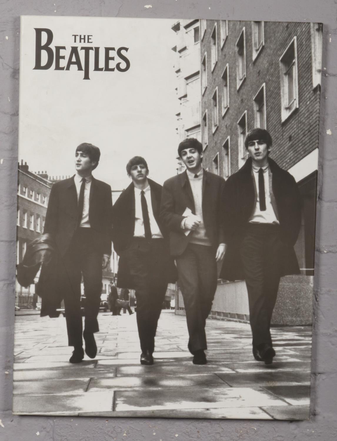 A Monochrome Beatles box canvas photographic print. Provenance, Lathom Hall, Liverpool.