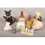 A group of assorted ceramic's, Lurpuk butter dish and toast rack, Bell's Scotch Whiskey Wade