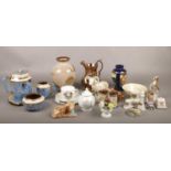 A collection of miscellaneous ceramics, Denby vase, Lustre Jug, Sylvac, Satsuma vase etc