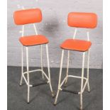 Two vintage kitchen bar stools