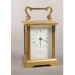 A Mappin & Webb Brass carriage clock, (approx 15 cm)