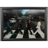 A framed Beatles Abbey Road lenticular picture. Provenance, Lathom Hall, Liverpool.