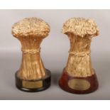 Two bakery trophies, one made from metal, the other composite on wooden plinths. Awarded to