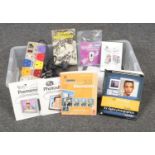 A group of Handbooks & Drivers for Sim card reader, External dvd reader writer, Trust Photo Pad,