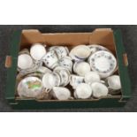 A box of Colclough & Paragon part tea sets, to include Royal Doulton 'Yorktown' cups & saucers.